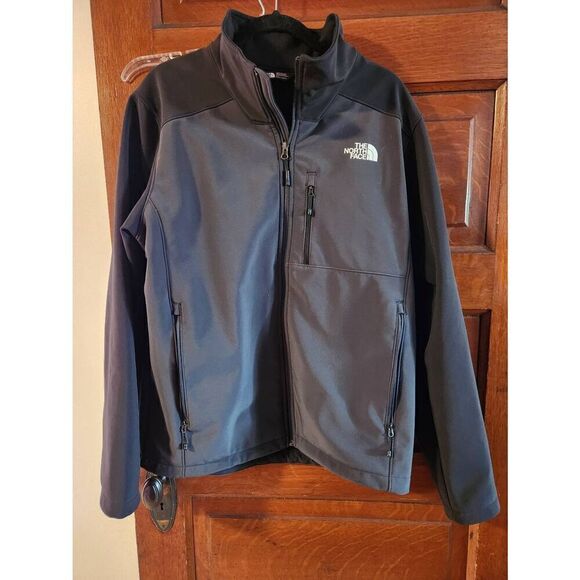 THE NORTH FACE Mens LARGE Windwall Black and Grey Jacket. Fully lined (T) - Picture 1 of 9